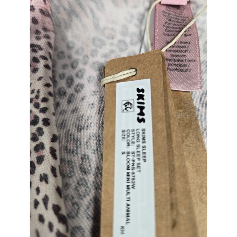 Skims Sleep Long Sleep Set Bloom Modal Cotton Animal Pink Leopard Zebra S NEW - Picture 3 of 11